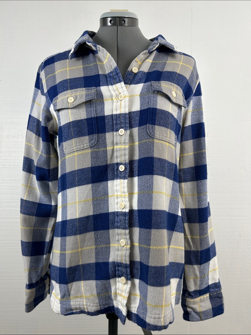 Patagonia Organic Cotton Flannel Plaid Button-Down Shirt Size 6